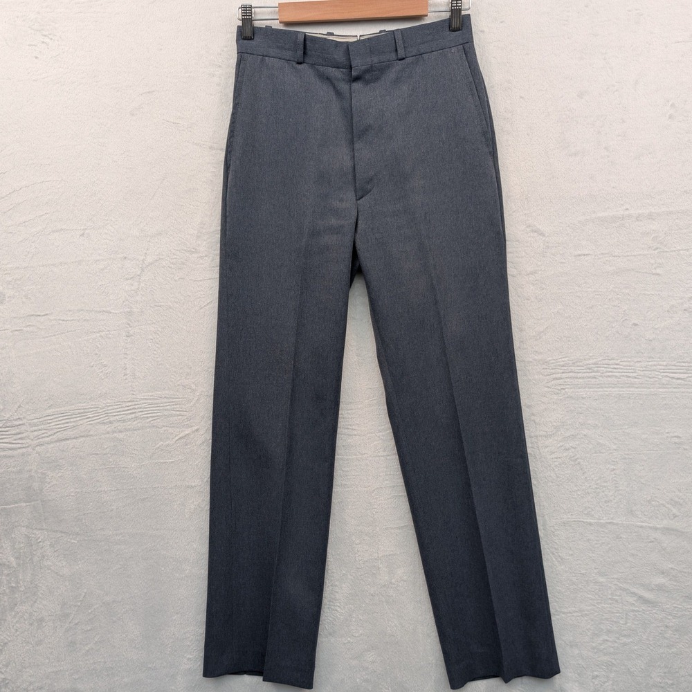 VTG Farah Trousers Mens 29x32 Gray Straight Leg Flare Disco Office Old Money 70s